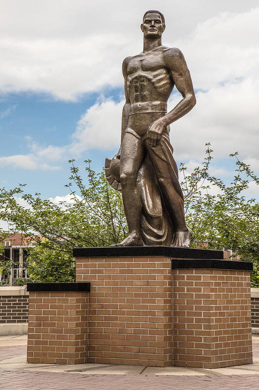 The Spartan Statue Poster featuring the photograph The Spartan Statue - Michigan State University by John McGraw