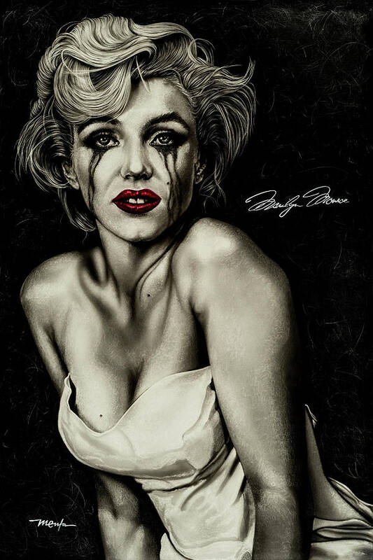 Marilyn Monroe Poster featuring the painting The True Marilyn by Dan Menta