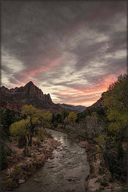 Watchman Poster featuring the photograph The Watchman Sunset by Erika Fawcett