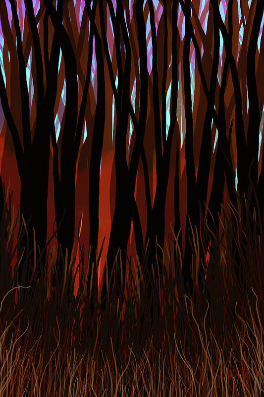 Digital Abstract Poster featuring the digital art The Woods by Matthew Lindley