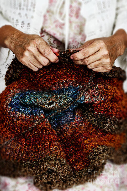 Wool Poster featuring the photograph These Hands by Stephanie Frey