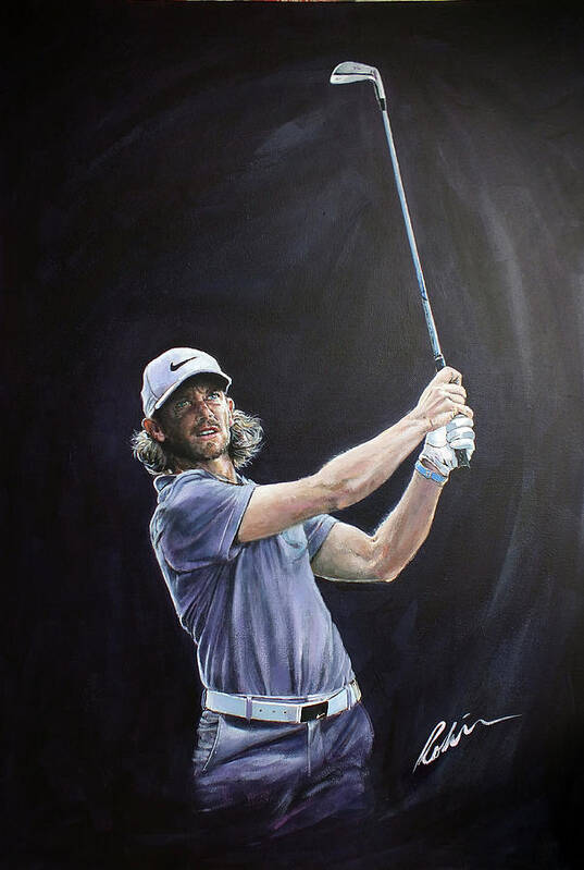 Tommy Fleetwood.golfer Poster featuring the painting Tommy Fleetwood by Mark Robinson