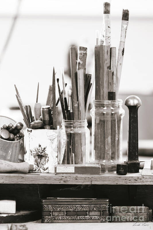 Artist Poster featuring the photograph Tools of the Artist by Linda Lees