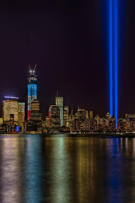 Tribute In Lights Poster featuring the photograph Tribute In Lights Memorial by Susan Candelario