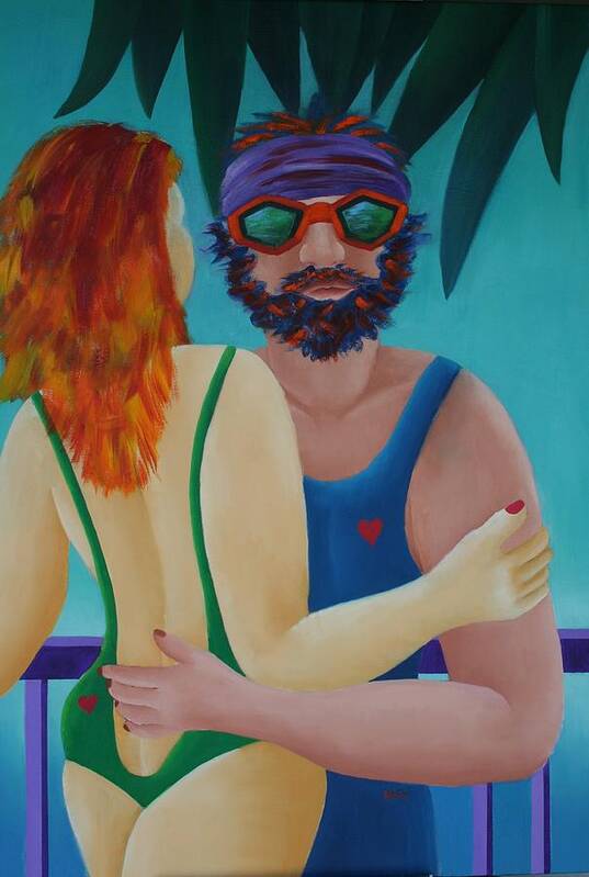 Figurative Poster featuring the painting Tropical Dance by Karin Eisermann