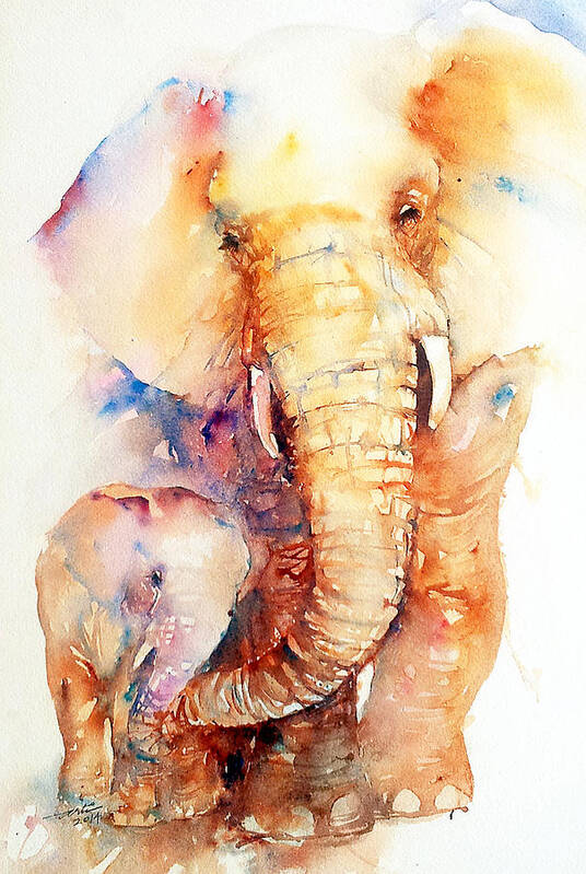 Elephant Poster featuring the painting True Love by Arti Chauhan