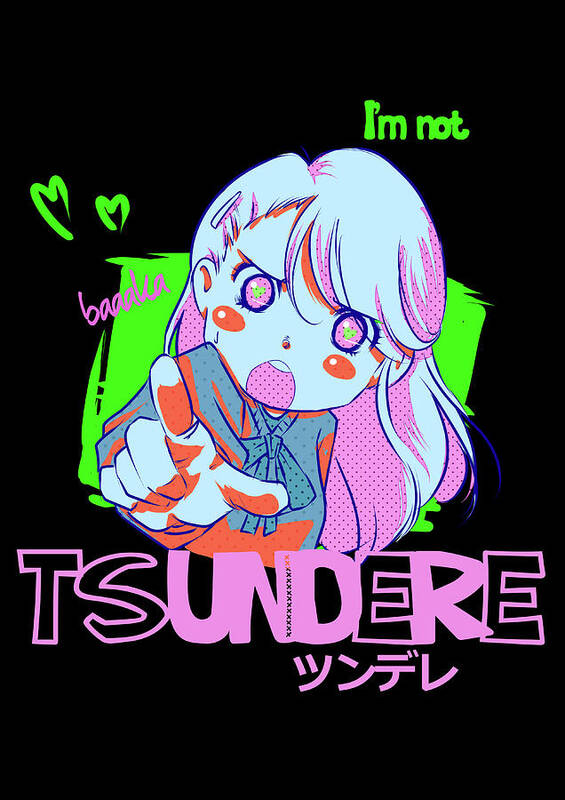Anime Poster featuring the digital art Tsundere by Victoria Fernandez