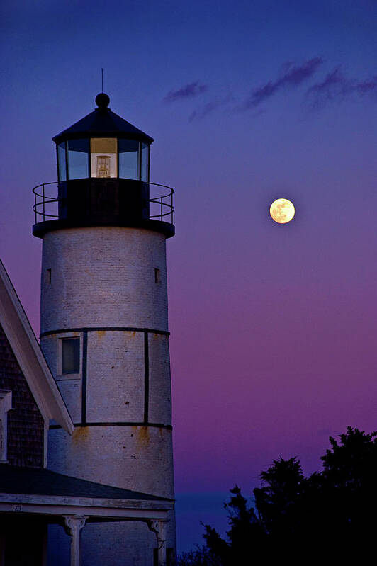 Twilight Poster featuring the photograph Twilight at Sandy Neck Lighthouse by Charles Harden