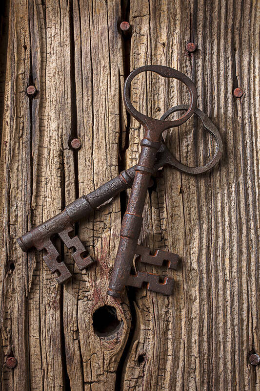 Old Poster featuring the photograph Two old skeletons keys by Garry Gay