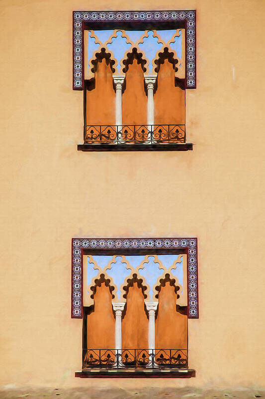Arabic Poster featuring the photograph Two Windows of Cordoba by David Letts