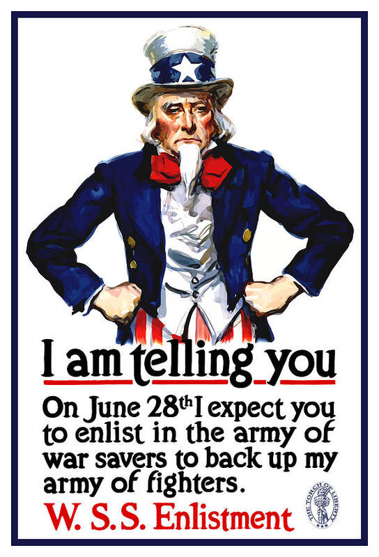 Uncle Sam Poster featuring the painting Uncle Sam -- I Am Telling You by War Is Hell Store