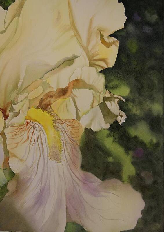 Iris Poster featuring the painting Unconventional Iris by Marlene Gremillion