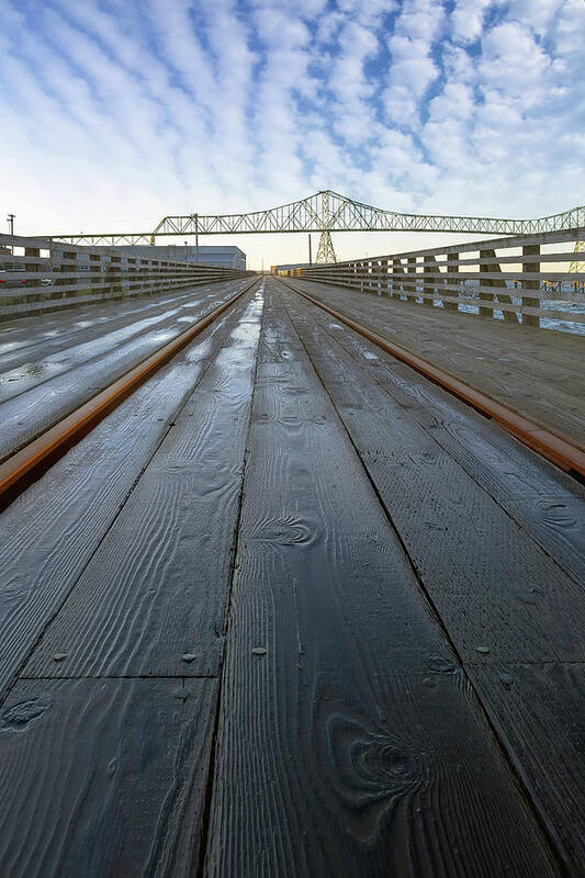 Astoria–megler Poster featuring the photograph Under Astoria Megler Bridge on Riverwalk by David Gn