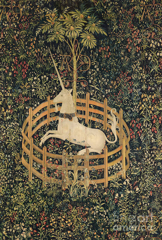 15th Century Poster featuring the tapestry - textile Unicorn Tapestry by Granger