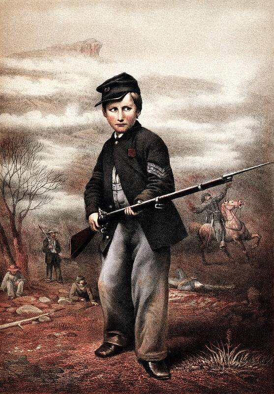 Civil War Poster featuring the painting Union Drummer Boy John Clem by War Is Hell Store