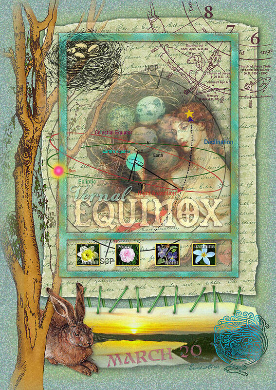 Vernal Equinox Poster featuring the digital art Vernal Equinox by ErnestineGrindal SaraClarke