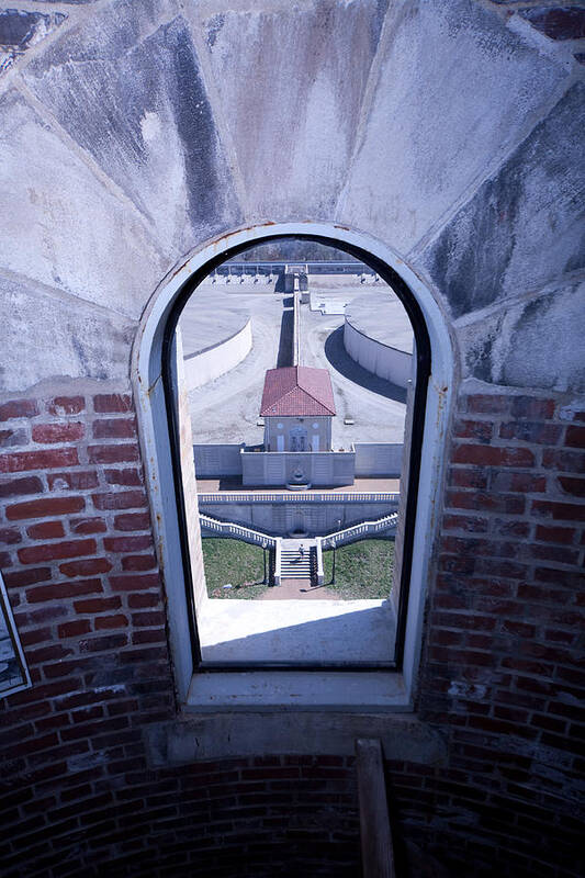 Coblitz Water Tower Compton Hill St. Louis Missouri Mo Saint Louis Brick Window View Height Poster featuring the photograph View from Compton Hill Water Tower by David Coblitz