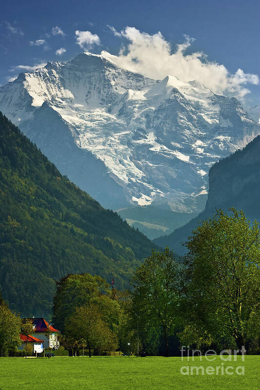 Switzerland Poster featuring the photograph View on the Jungfrau - Interlaken - Switzerland by Henk Meijer Photography