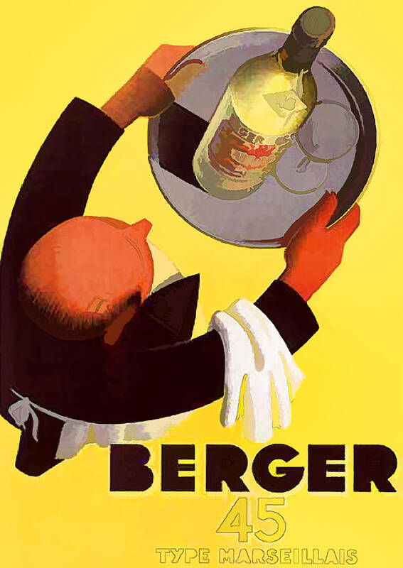 Vintage Wine Advert Poster featuring the digital art Vintage Berger Wine Advert - Circa 1935 by Marlene Watson
