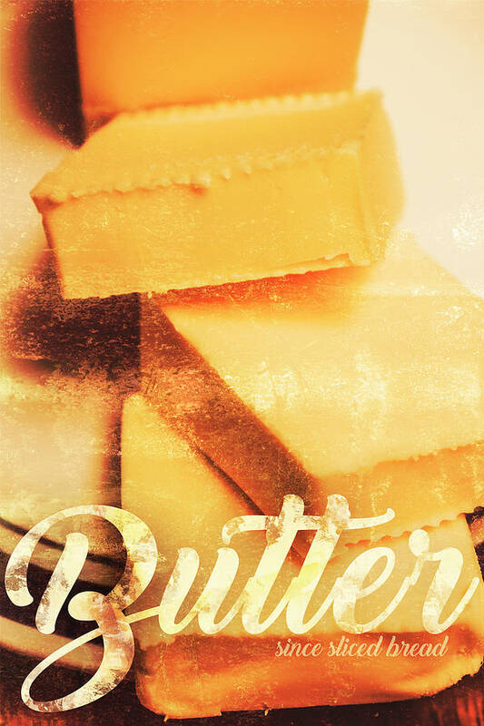 Vintage Poster featuring the photograph Vintage butter advertising. Kitchen art by Jorgo Photography