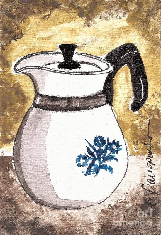 Vintage Corning Ware coffee pot Poster by Patricia Panopoulos - Pixels