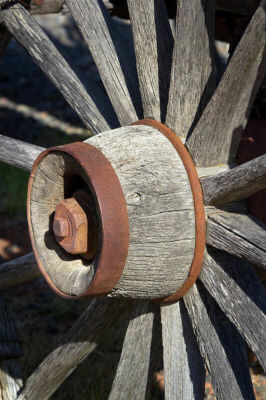 Wheel Poster featuring the photograph Wagon Wheel Hub by Phyllis Denton