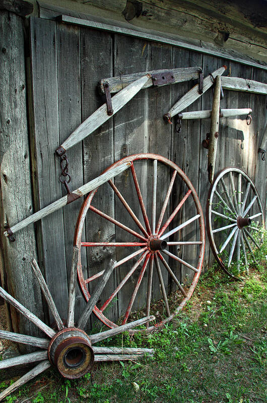 Wagon Poster featuring the photograph Wagon Wheels by Joanne Coyle