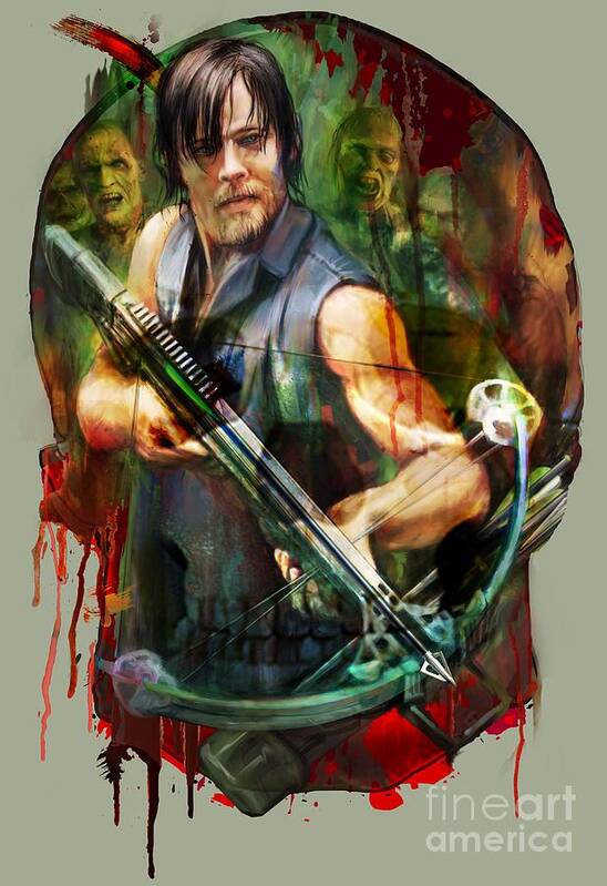 Wall Art Poster featuring the painting Walking Dead Mask by Robert Corsetti