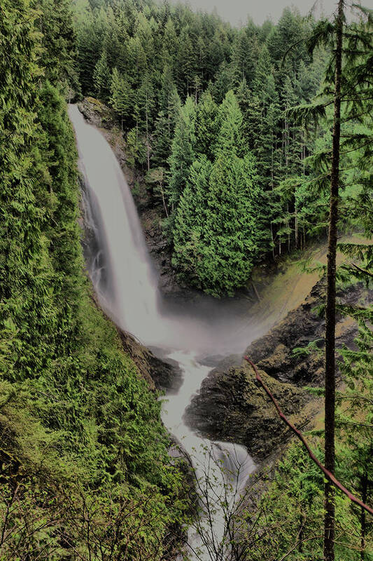 Waterfalls Poster featuring the photograph Wallace Falls by Jeff Swan