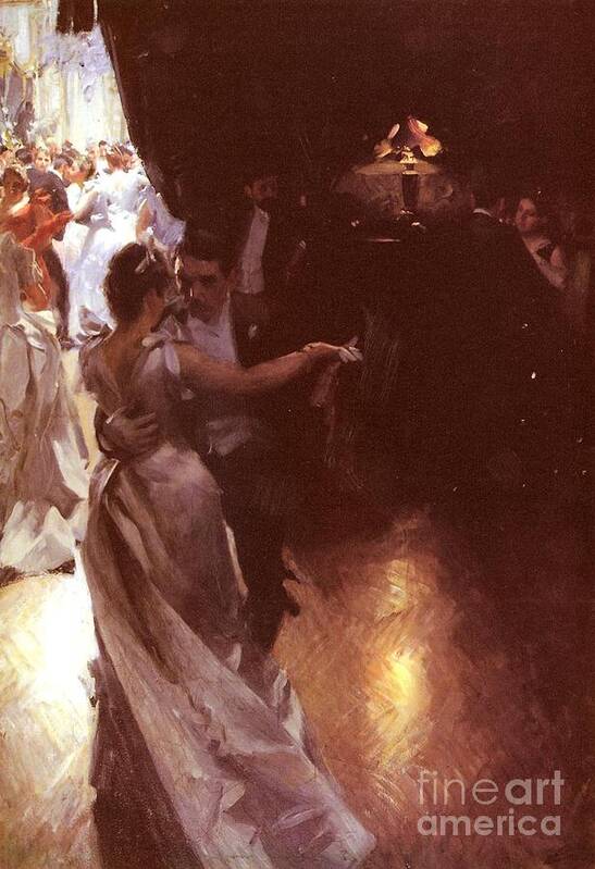 Anders Zorn Poster featuring the painting Waltz by Anders Zorn