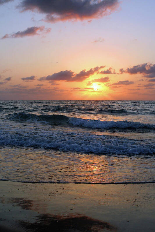 Atlantic Ocean Poster featuring the photograph Warm Atlantic Sunrise by Brook Burling