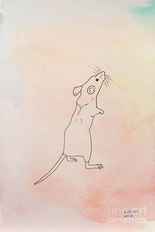 Mouse Poster featuring the painting Warm Mouse by Stefanie Forck