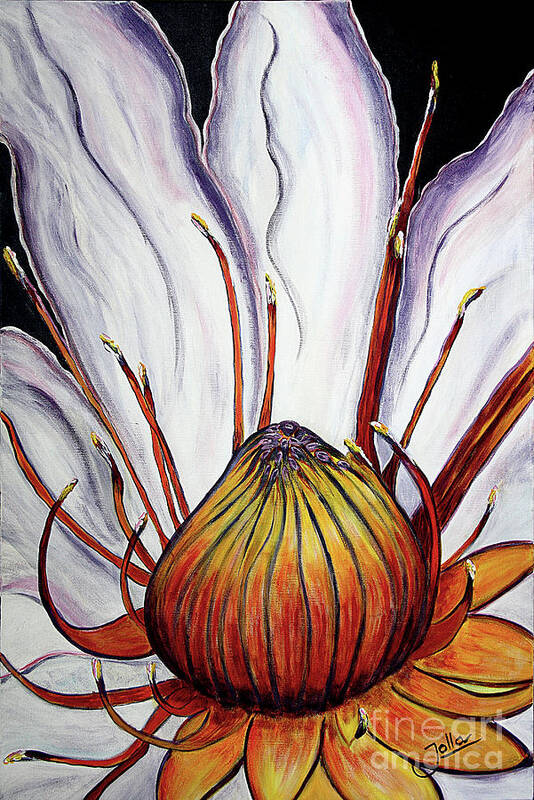 Water Lilly Poster featuring the painting Water Lilly by Jolanta Anna Karolska