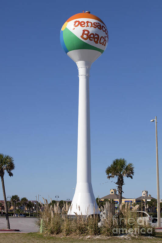 Florida Poster featuring the photograph Water Tower - Pensacola Beach Florida by Anthony Totah