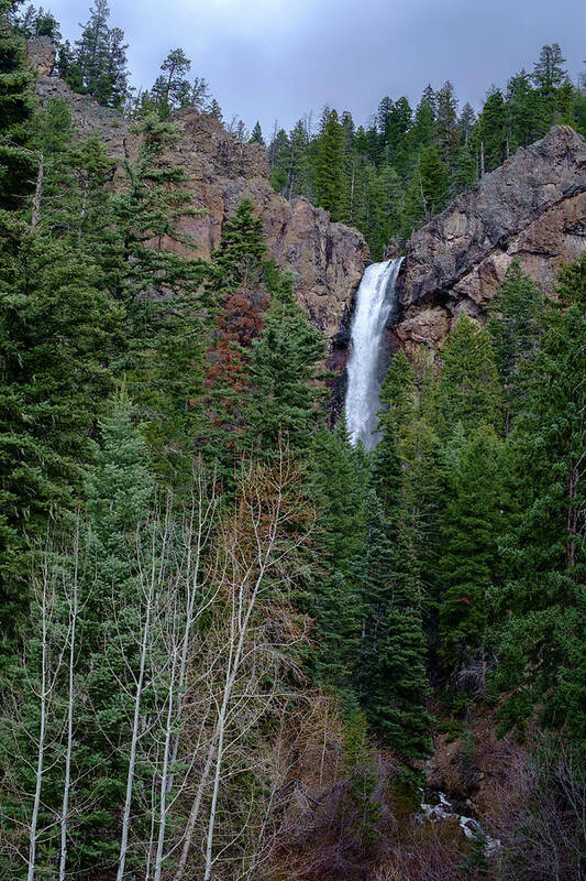 Colorado Poster featuring the photograph Waterfall near South Fork Colorado by Mary Lee Dereske