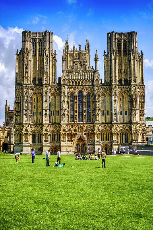 Anglican Poster featuring the photograph Wells Cathedral in Somerset, UK by Chris Smith