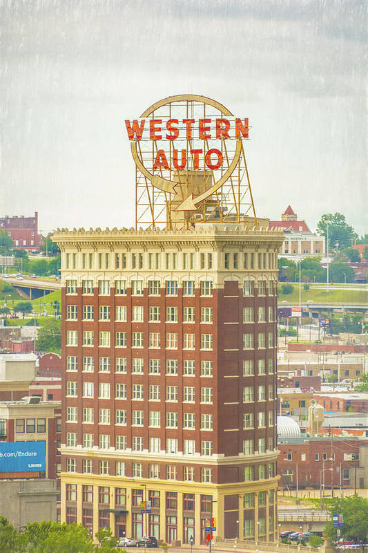 Western Auto Building In Kansas City Poster featuring the photograph Western Auto by Pamela Williams
