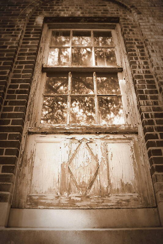 Window Poster featuring the photograph Window - Sepia by Beth Vincent