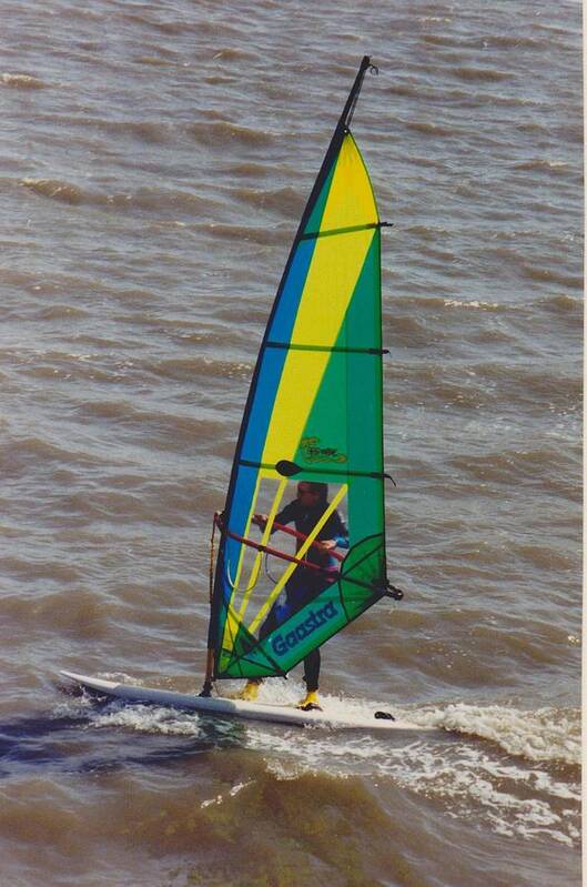 Windsurfer Poster featuring the photograph Windsurfer on the Bay by Mia Alexander