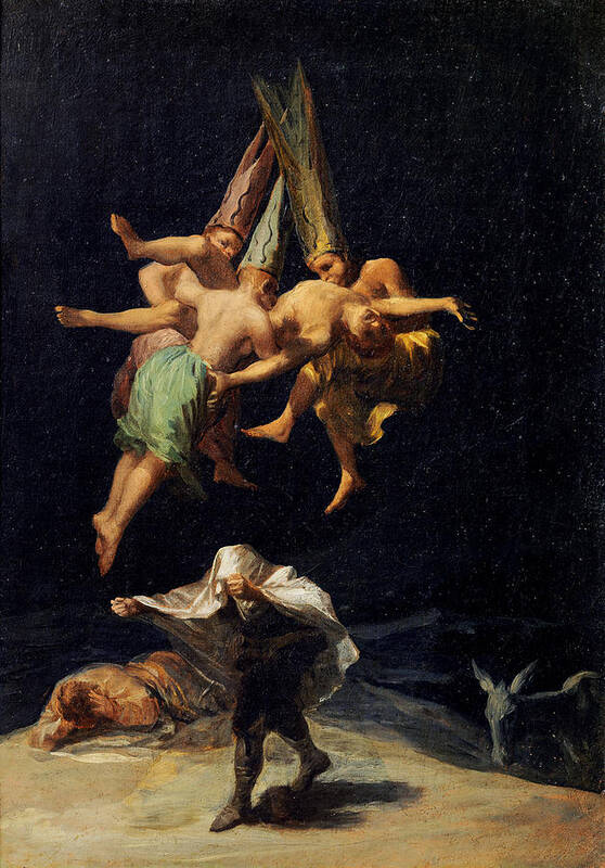 Francisco Goya Poster featuring the painting Witches' Flight by Francisco Goya