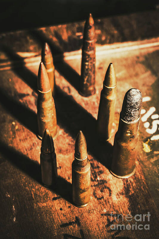 Military Poster featuring the photograph World War II ammunition by Jorgo Photography