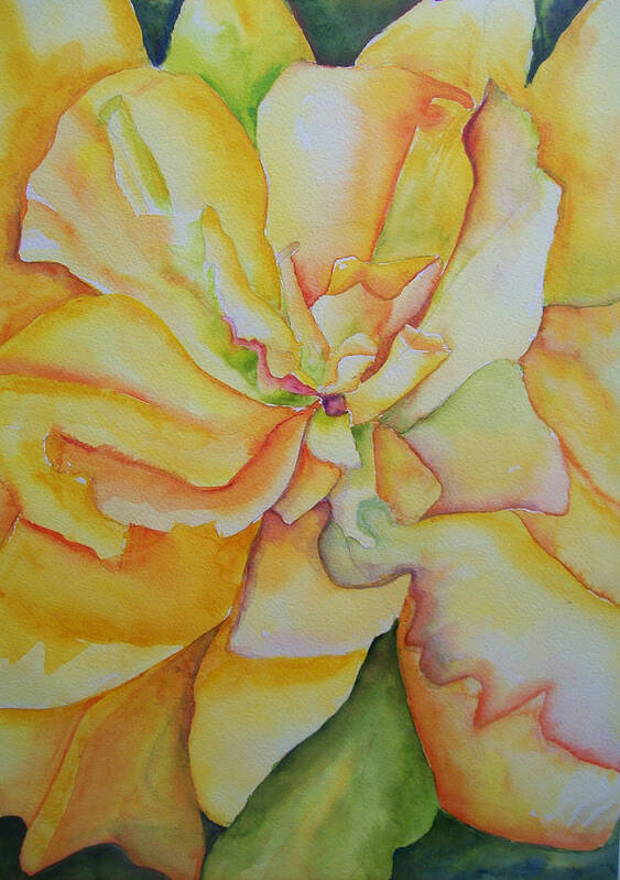 Happy Poster featuring the painting Yellow Hibiscus by Sandy Collier