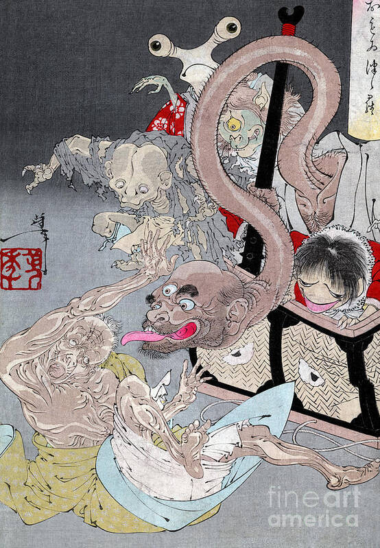 History Poster featuring the photograph Yokai, Japanese Supernatural Monsters by Science Source