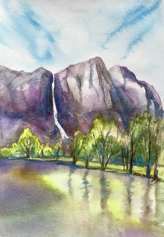 Yosemite Poster featuring the painting Yosemite by Hilda Vandergriff