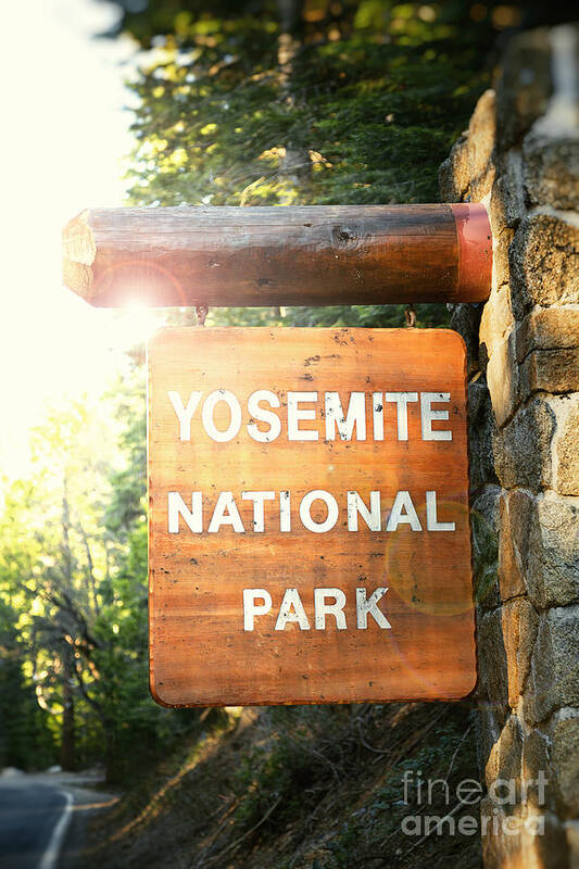 Park Poster featuring the photograph Yosemite National Park sign by Jane Rix