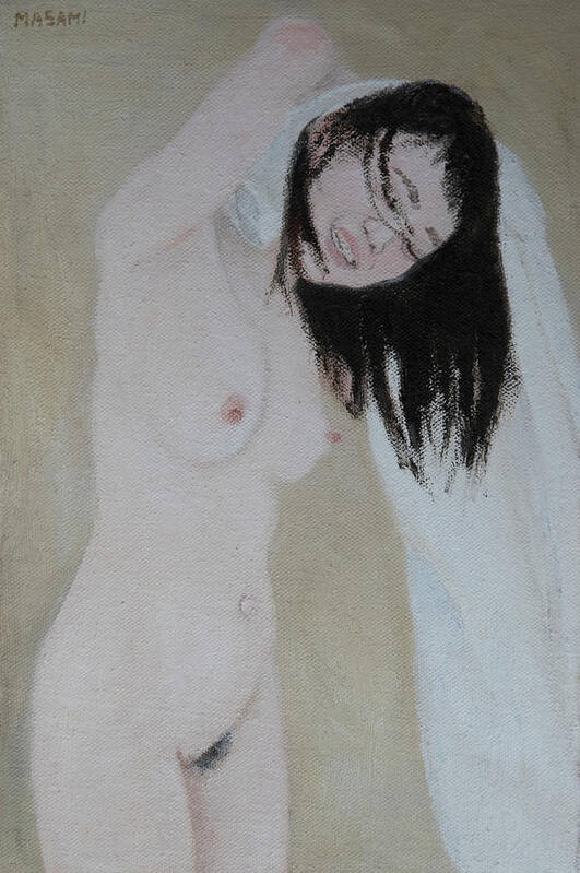 Nude Poster featuring the painting After Bath #1 by Masami IIDA