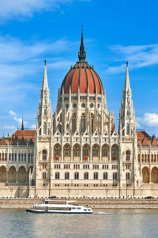 Cityscape Poster featuring the photograph Budapest - Hungarian Parliament #1 by Jan Wlodarczyk