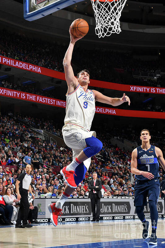 Dario Saric Poster featuring the photograph Dallas Mavericks V Philadelphia 76ers #1 by Jesse D. Garrabrant