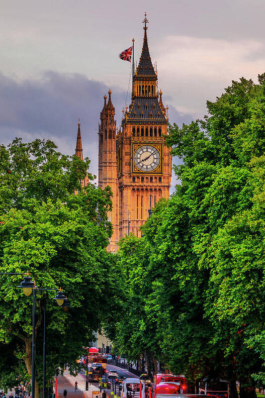 Estock Poster featuring the digital art England, London, Great Britain, City Of Westminster, Palace Of Westminster, Houses Of Parliament, Big Ben, #1 by Alessandro Saffo