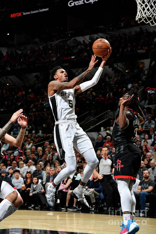 Dejounte Murray Poster featuring the photograph Houston Rockets V San Antonio Spurs by Logan Riely